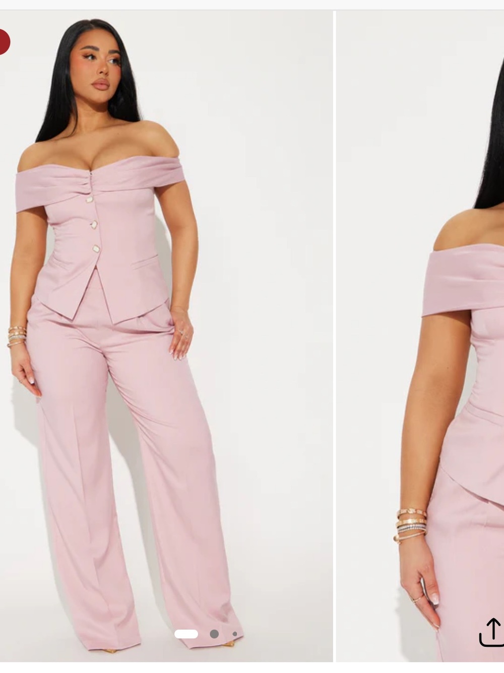 NWT Pink Off-Shoulder Pant Set